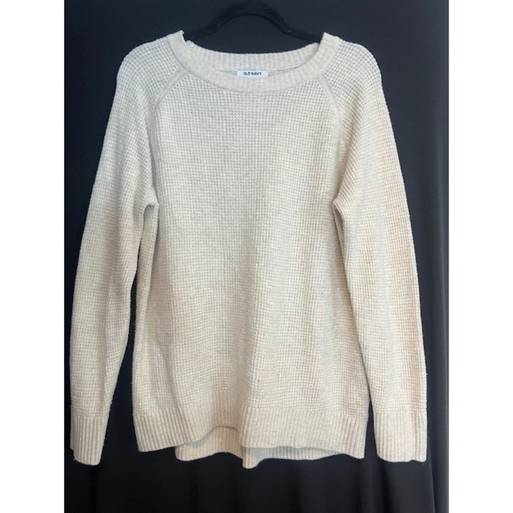 Women's Cream Cozy Cashmere Old Navy Pull Over Sweater Size L